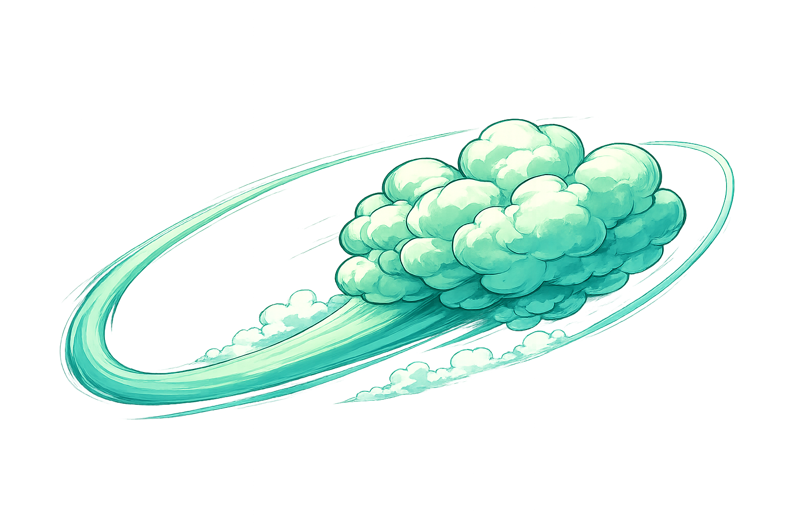 スピード感のある雲のイラスト